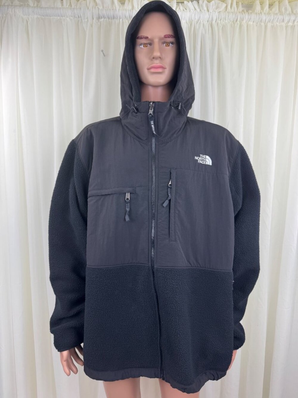 Men’s The North Face Retro Denali Fleece Hoodie Zip Front Sweatshirt Sz 3XL BLK